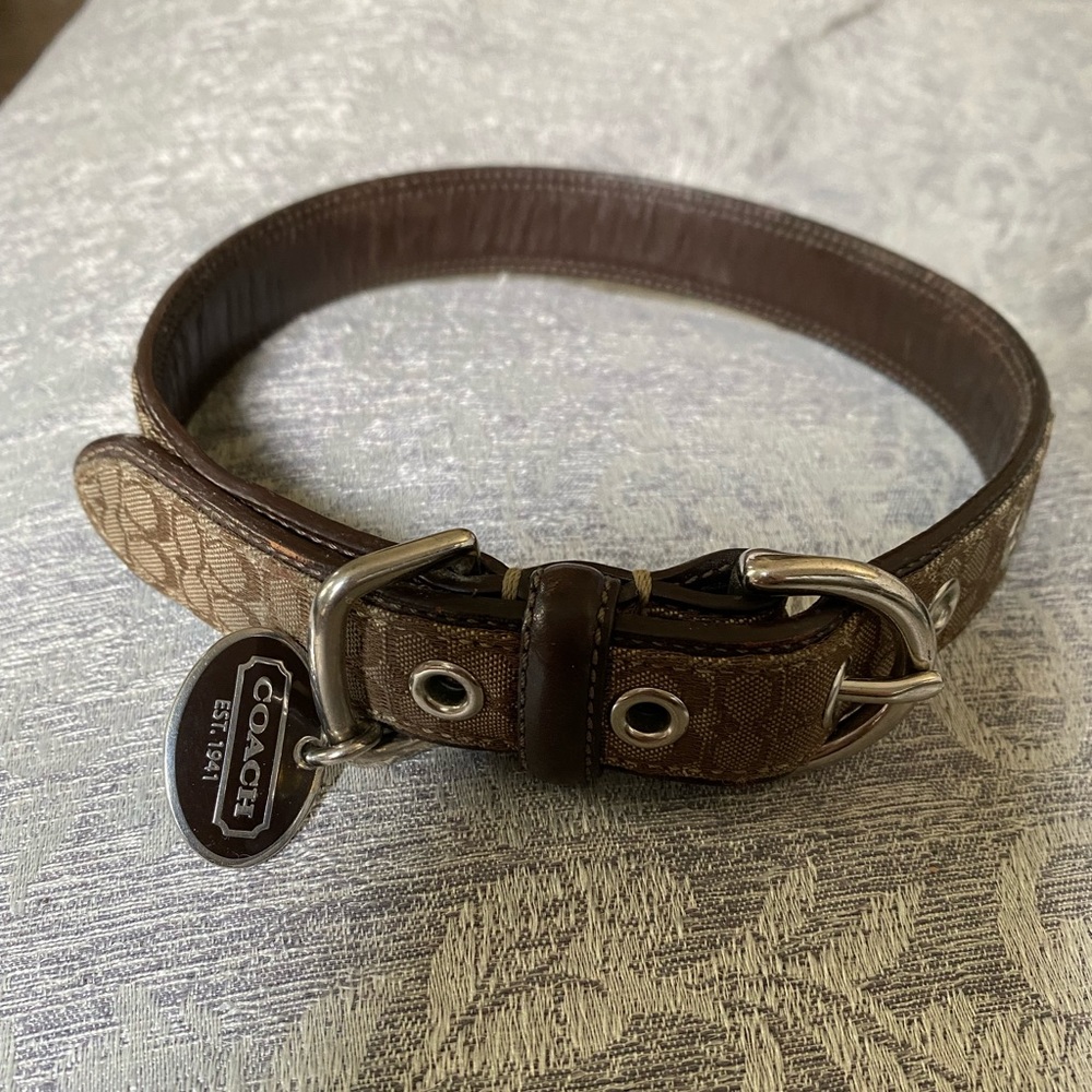 Coach signature dog collar